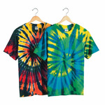 Multi-Color Cut-Spiral Tie-Dyed T-Shirt