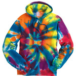 Multi-Color Cut-Spiral Hooded Tie-Dyed Sweatshirt