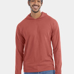 Garment-Dyed Jersey Hooded Long Sleeve T-Shirt