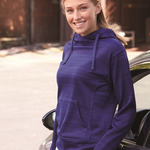 Women's Odyssey Striped Performance Fleece Lapover Hooded Sweatshirt