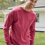 Garment-Dyed Long Sleeve T-Shirt With a Pocket