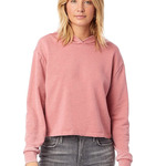 Women's Mineral Wash French Terry Crop Pullover Hoodie