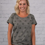 Women's Star Print Scoop Neck Tee