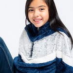 Girls' Chevron Fuzzy Fleece Pullover