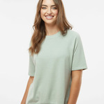 Women's French Terry Short Sleeve Crewneck Pullover